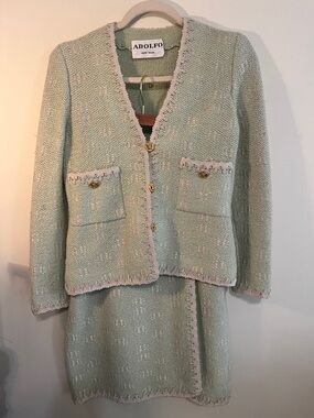 Chanel-inspired Adolfo New York couture vintage suit.